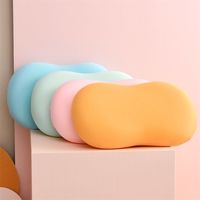 Coussin ventre de chat en mousse à mémoire de forme à récupération lente, ultra-doux et moelleux, avec zones courbées haute et basse, soutien cervical et conception anti-affaissement