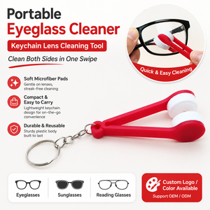 Nettoyeur de lunettes portable en microfibre, mini-essuie-lunettes double face, clip de nettoyage pour verres de lunettes de soleil, pour l'entretien des lunettes - Product Image 1