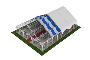 Tentes pour grands événements <span class=keywords><strong>Tente</strong></span> extérieure incurvée pour restaurant, fête <span class=keywords><strong>de</strong></span> mariage <span class=keywords><strong>Tente</strong></span> d'exposition bon marché Cérémonie Chapiteau Prix d'usine Portée 10X30M - Product Image 3