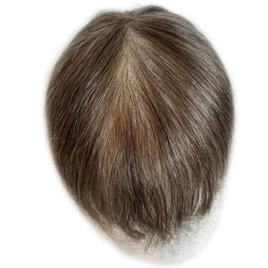 Tupé de Cabello Humano Remy Liso para Hombre, Color Marrón Natural, con Frente de Encaje Transparente y Nudos Invisibles - Product Image 3