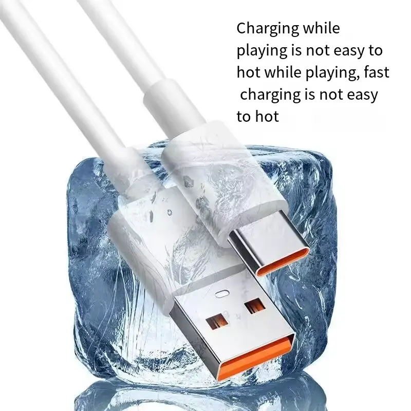 फ़ैक्टरी बिक्री 6ए यूएसबी सुपर फ़ास्ट चार्जिंग केबल टाइप-सी फ़ोन चार्जिंग केबल के लिए हाई स्पीड चार्ज डेटा केबल