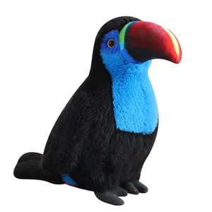 Custom style label packaging home decoration beautiful stuffed animal toucan plush toy wholesale custom cute bird plush toys