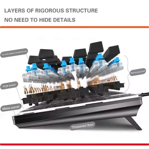 Metal Mechanical <b>Keyboard</b> 87 Keys 104 Keys Illuminated Cyan Axis <b>Computer</b> Accessories Wired <b>Gaming</b> <b>Keyboard</b> - Product Image 6