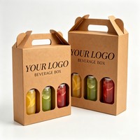 Cajas de Papel Kraft para Vino y Whisky con Logotipo Personalizado al por Mayor, Caja para 2/3 Botellas de Vino con Ventana, Caja de Empaque Individual para Vino Tinto