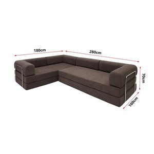 Boîte de rangement de lit compressée sous vide, garnissage en mousse modulaire, facile à déballer, mobilier de vie moderne en forme de L pour appartement, centre commercial, villa - Product Image 3