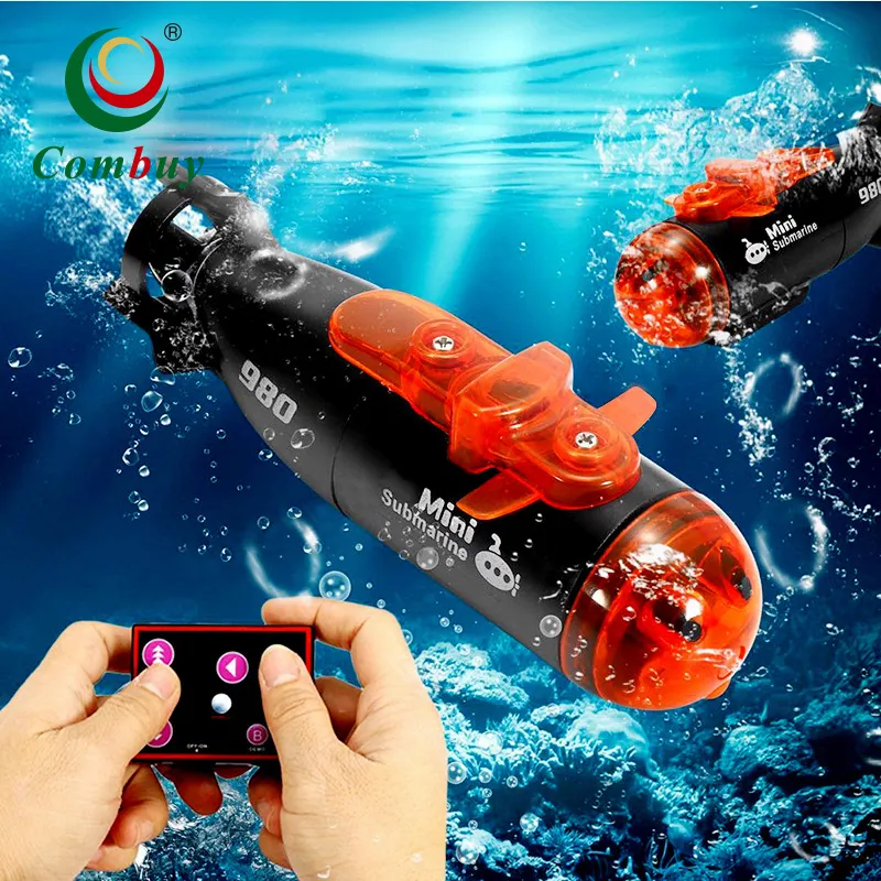 मछली टैंक के साथ खेल खिलौना रिमोट कंट्रोल आर सी मिनी पनडुब्बी प्रकाश