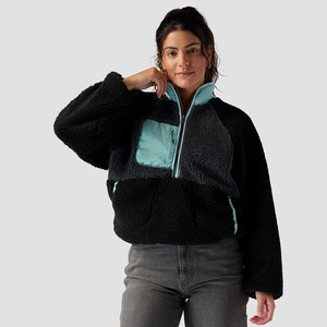Classic Design 1/2-Zip High Quality Fleece Pullover <strong>Women's</strong> Custom Soft <strong>Sherpa</strong> Fleece <strong>Jacket</strong> - Product Image 5
