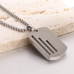 Collier militaire en acier inoxydable, 39 mm, design à trois bandes, pour un usage quotidien, cadeau - Product Image 4
