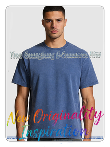 Camiseta de Cuello Redondo Vintage Lavada de Algodón 100% de 280g, Unisex, Estilo Urbano, Tallas Grandes, Versión <span class=keywords><strong>Americana</strong></span>, Camiseta Corta para Hombre - Product Image 5