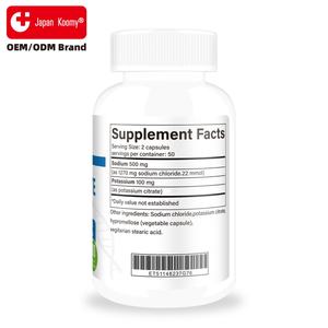 Capsule d'électrolytes personnalisée pour la gestion des régimes riches en sodium, sans saveur, 100 capsules, complément d'électrolytes - Product Image 6