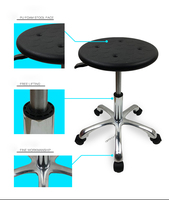 Chaise ergonomique en aluminium pour salle blanche, tabouret antistatique pour laboratoire, clinique dentaire, hôpital, atelier ESD, école