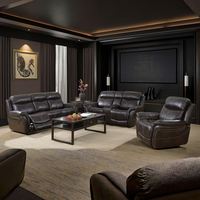 Canapé inclinable moderne en cuir, extensible et pliable, trois places, sectionnel, pour home cinéma et salon