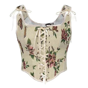 <span class=keywords><strong>Corsetto</strong></span> a tracolla regolabile da donna in seta di controllo di nuovo stile con pittura a olio - Product Image 6