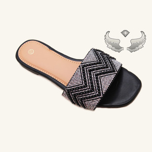 <b>Summer</b> New Style Open-toe Fashionable Flat Water Droplet Embellished Outdoor Casual Women's Sandals and <b>slippers</b> - Product Image 2