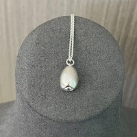 Collier en argent 925 avec pendentif ovale, simple et élégant, accessoires de mode pour femmes