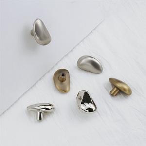 Modern Zinc Alloy Minimalist Oval Cabinet Door Handle for Wardrobe Surface Mounted Single Hole <b>Small</b> Furniture Knob by Dingxin - Product Image 3
