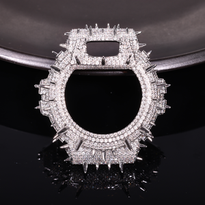 Pièces de <span class=keywords><strong>lunette</strong></span> de montre en argent sterling 925 étanche, testées au diamant, avec moissanite, style épines, VVS, serties de pierres, pour DW6900 - Product Image 2