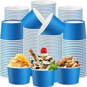 Tasses jetables imprimées à mur unique biodégradables de tasses de papier de Sundae de crème glacée - Product Image 3