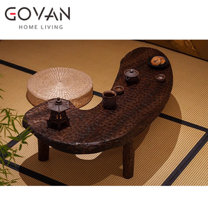 Tavolino da Caffè in Legno Massello Martellato a Mano Stile Wabi Sabi <span class=keywords><strong>Zen</strong></span>, Ecologico e Durevole, Arredamento per Casa e Hotel - Product Image 5