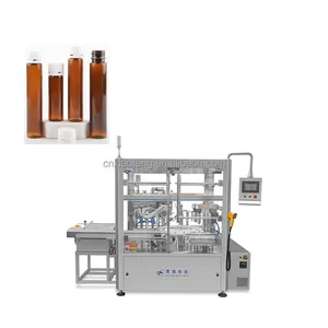 CE standard 80bph liquid vial 5ml 50m pp pet glass bottle filling capping labeling machine manufacturer