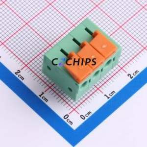 JL142R-50803GA1 Spring Terminal Block Bent Lead Through Hole,P=5.08mm Connector 1x3P 5.08mm Green Right Angle Insert - Product Image 1