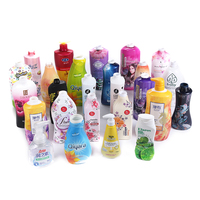 Étiquettes de film rétractable personnalisées pour bouteilles de shampoing en plastique PVC conception d'étiquette de bouteille d'eau