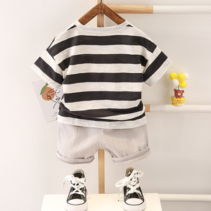 Nouvel ensemble de vêtements pour enfants, ensemble de vêtements pour enfants en coton, t-shirt et short, ensemble 2 pièces pour garçons - Product Image 3