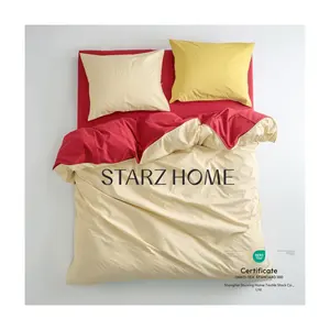 STARZ HOME Grand A Red Yellow Comforter Set Stripes Print Cotton Bedsheet Bedding Sets Bed Sheet Set Duvet Cover Quilt