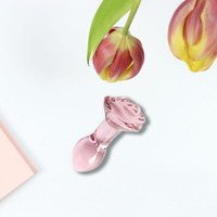 Pink Vaginal Pretty Butt Beads Ass Dildo Pene Adulto Sex Toy Glass Anal Plug Para mujeres Crystal