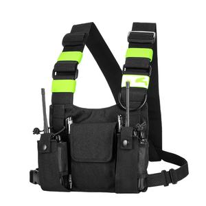 Bright Green Nylon <b>Walkie</b> <b>Talkie</b> Chest Pocket Pack Holder Bag Anytalk C Two Way Radio Pouch Bag Carry case - Product Image 1