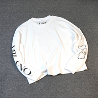 Herentrui's met lange mouwen groothandel zwaargewicht katoenen T-shirt DTG custom t-shirt wafel gebreide lange mouw