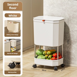 2 Layer Trash <span class=keywords><strong>Bin</strong></span> com sacos de lixo PP HIPS Vertical Waste <span class=keywords><strong>Sorting</strong></span> <span class=keywords><strong>Bin</strong></span> para uso doméstico - Product Image 1