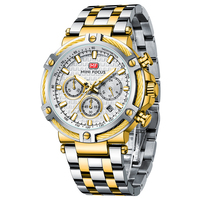 MINI FOCUS MF0470G horloge originale montres à quartz mode pour hommes montre-bracelet lumineuse montre en acier inoxydable avec tachymètre