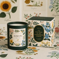 Vela Aromática AIKUN Hecha a Mano con Impresión de Adhesivos, Logotipo Grabado, Empaque de Regalo Personalizado, Suministro al por Mayor