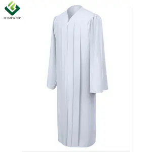 Robe de chorale blanche brillante personnalisée avec traitement mat