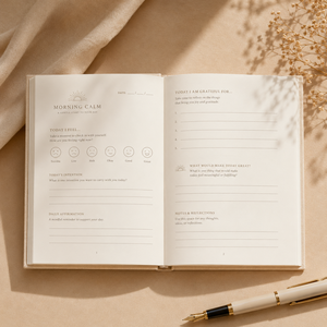 Journal guidé personnalisé LABON Morning Calm, couverture <span class=keywords><strong>en</strong></span> lin, <span class=keywords><strong>agenda</strong></span> bien-être, messages quotidiens, cadeau de pleine conscience, carnet de notes <span class=keywords><strong>à</strong></span> couverture rigide pour l'auto-soin - Product Image 2