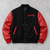 Veste universitaire personnalisée avec logo brodé, manches en cuir PU, veste de baseball Letterman, patch en chenille, OEM ODM pour hommes