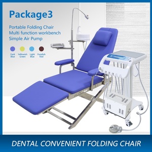 Unidad de silla <span class=keywords><strong>dental</strong></span> plegable portátil con bandeja de escupidera de acero inoxidable, luz móvil para equipos y accesorios de terapia oral - Product Image 5