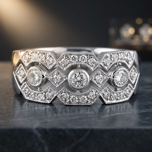 Anillo de Compromiso de Diamante Cultivado en Laboratorio, Chapado en Plata, Estilo Vintage, 0.42 Quilates, Corte Brillante Redondo, para Mujer, Uso Diario - Product Image 3