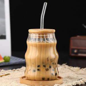 500ml nóng cách điện đôi tường ly thủy tinh có nắp đậy và ống hút cà phê Tea <span class=keywords><strong>Cup</strong></span> với nắp và rơm - Product Image 6