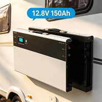 Baterai Penyimpanan LiFePO4 Delong Sleek Wall Fixed 12V 150Ah Deep Cycle, Catu Daya Stabil untuk Penggunaan RV Camper Sehari-hari