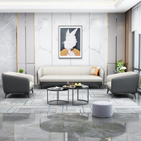 Ensemble de canapé et table basse pour réception de bureau - Canapé de réunion moderne en cuir 3 places pour hôtel, bureau à domicile, salon