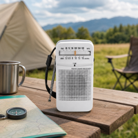 Radio de poche portable AM FM 2 bandes RAISENG R-50RG, logo OEM personnalisé, fonctionne sur piles, récepteur haute sensibilité