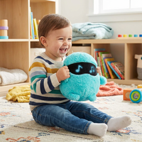 Porte-clés électronique en peluche Cyan Tech ChatGPT, style technologique, lentille lumineuse, réveil par pression, recherche d'informations, faible MOQ, OEM disponible