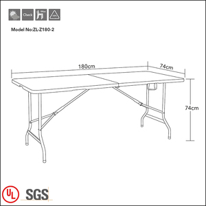 Venta al por mayor precio barato 6 pies mesa plegable al aire libre boda fiesta Hotel banquete comedor blanco mesa plegable de plástico - Product Image 6