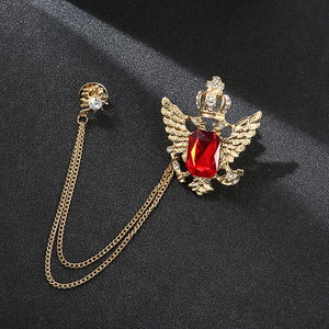 Broche Épingle de Revers Classique Vintage Élégante en Émail avec Couronne Impériale et Aigle, Long Pompon, Badge Personnalisé pour Costume Femme - Vente en Gros - Product Image 3