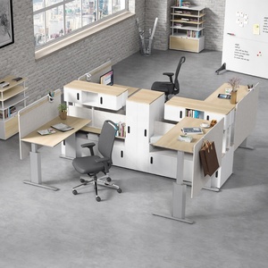 Moderno y ergonómico ajustable de elevación eléctrica Escritorio de pie de madera de la computadora de mesa portátil - Product Image 6