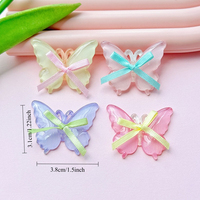 Breloques décoratives pour coque de téléphone, transparentes effet glace, avec nœud à nouer, accessoires pour coque de téléphone, pinces à cheveux, bandeaux, pour DIY avec colle crème et résine