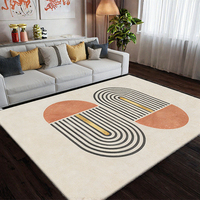 Tapis d'intérieur rayé de haute qualité de style nordique, 100% polyester, fabriqué à la machine, doux, antidérapant, imperméable, réversible, style moderne pour la maison