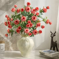 Hoogwaardige multi-head enkelstam gerimpelde stoffen rozen kunstbloemen voor thuisdecoratie Moederdag wildflower arrangement